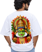 Kathakali Splash Men's Oversized Tee in White