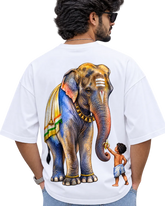 Aana & Kutty Men's Oversized Tee in White