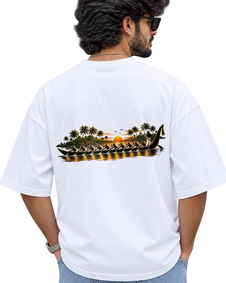 Vallam Kali Men's Oversized Tee in White