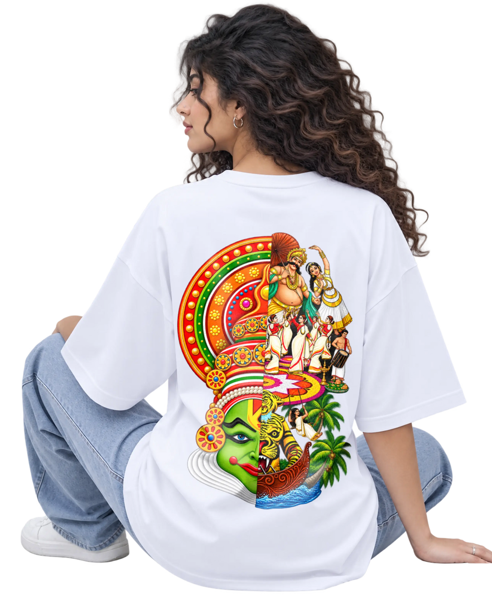 Onam Katha Women's Oversized Tee in White