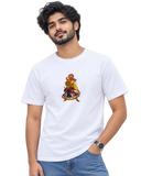Theyyam Meets Kathakali Men's Round Neck Tee in White