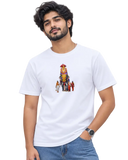 Gajarajan Men's Round Neck Tee in White