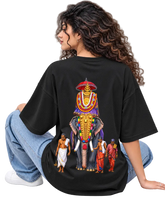 Gajarajan Women's Oversized Tee in Black