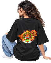 Muthukuda Women's Oversized Tee in Black