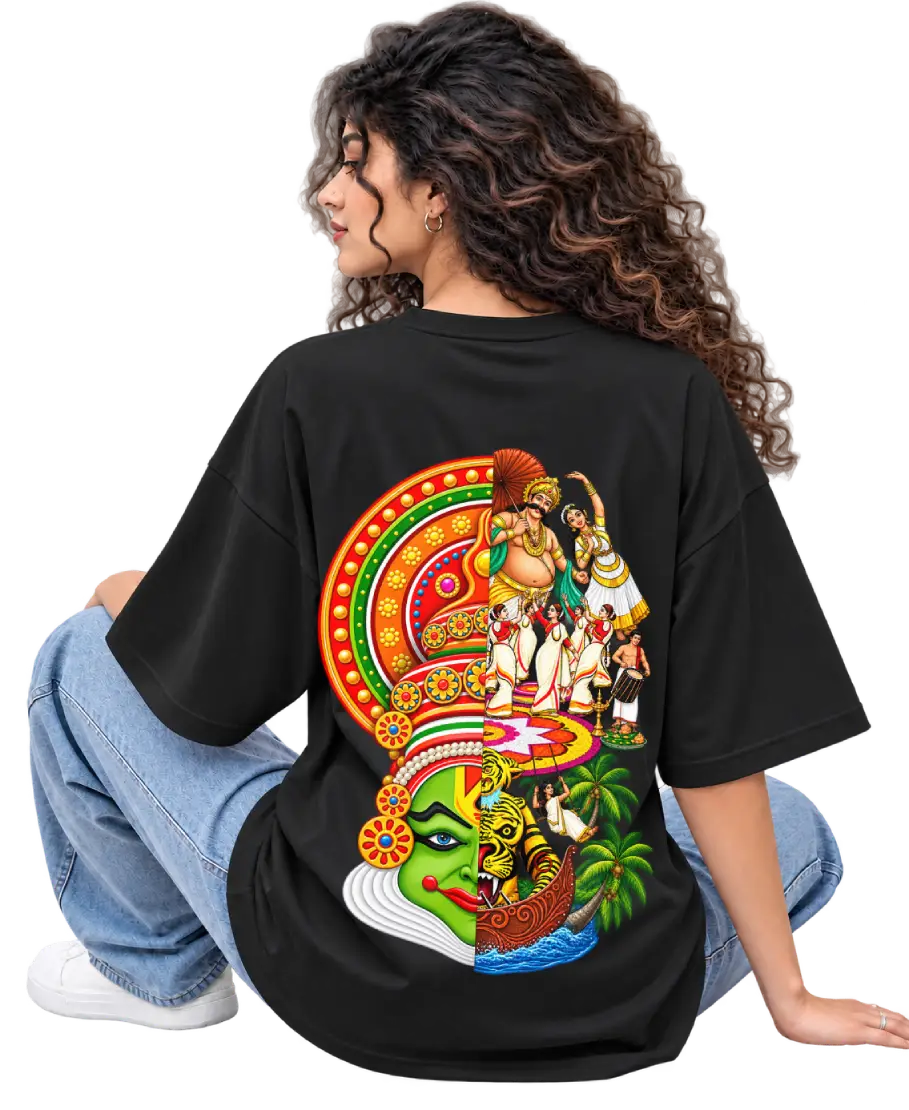 Onam Katha Women's Oversized Tee in Black