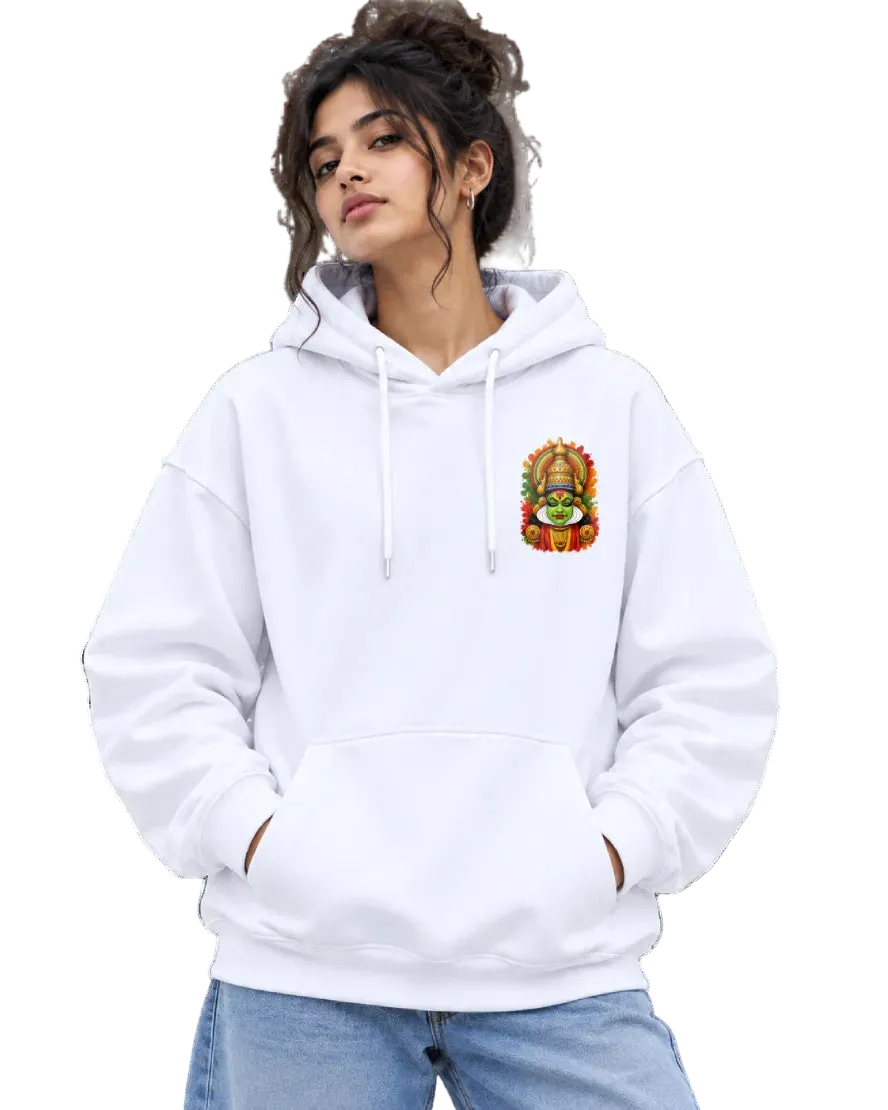 Kathakali Splash Women's Hoodie in White – alternate view