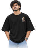 Aana & Kutty Men's Oversized Tee in Black – alternate view