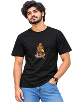 Theyyam Meets Kathakali Men's Round Neck Tee in Black