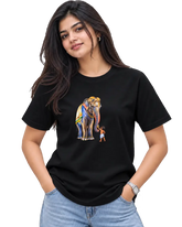 Aana & Kutty Women's Round Neck Tee in Black
