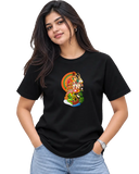 Onam Katha Women's Round Neck Tee in Black