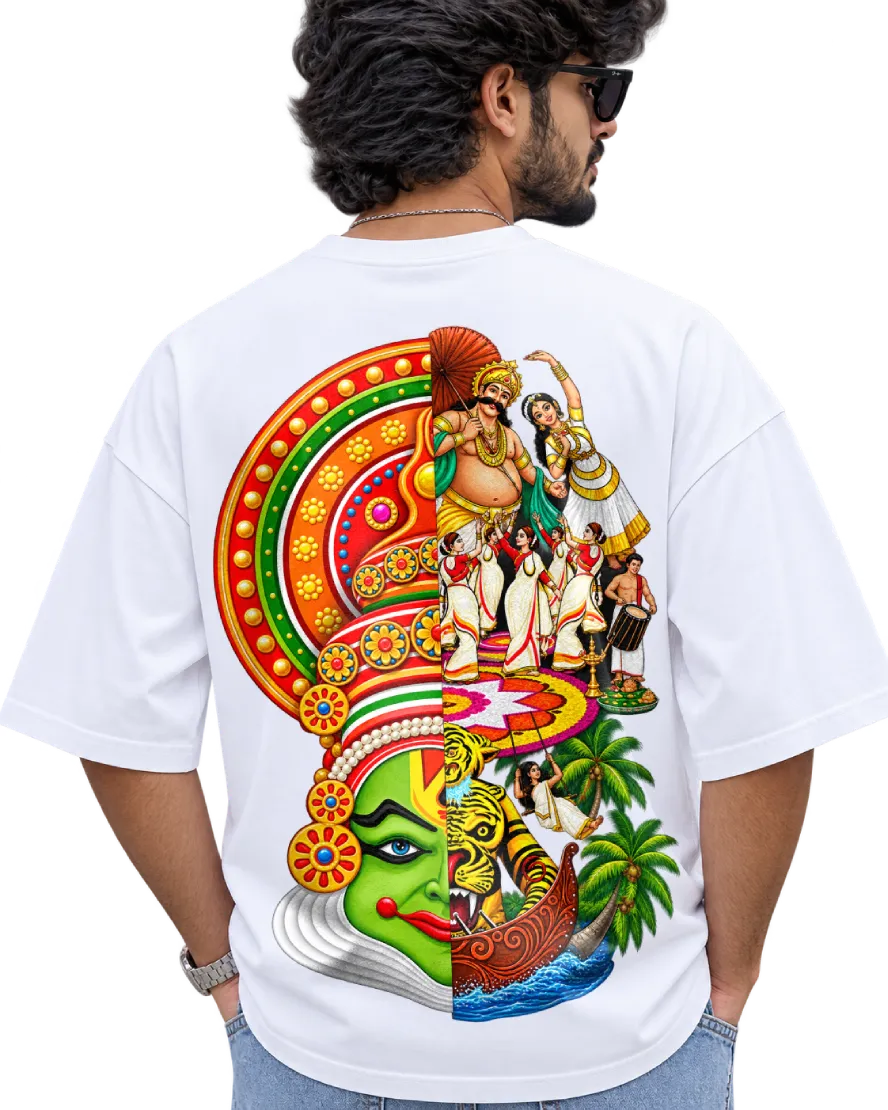 Onam Katha Men's Oversized Tee in White