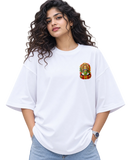 Kathakali Splash Women's Oversized Tee in White – alternate view