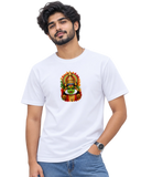 Kathakali Splash Men's Round Neck Tee in White
