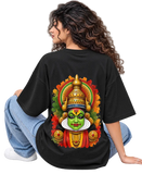 Kathakali Splash Women's Oversized Tee in Black
