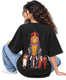 Gajarajan Women's Oversized Tee in Black