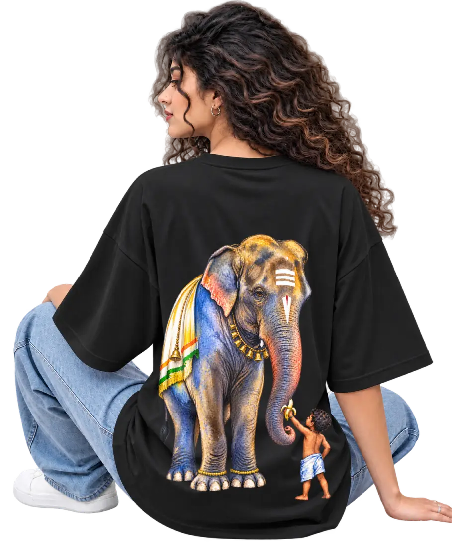 Aana & Kutty Women's Oversized Tee in Black