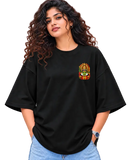 Kathakali Splash Women's Oversized Tee in Black – alternate view