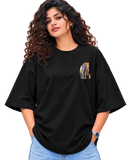 Aana & Kutty Women's Oversized Tee in Black – alternate view