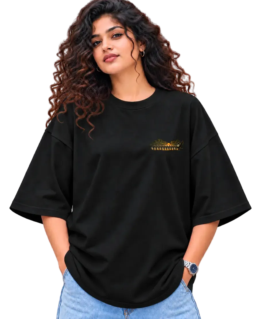 Vallam Kali Women's Oversized Tee in Black – alternate view
