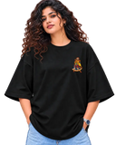 Theyyam Meets Kathakali Women's Oversized Tee in Black – alternate view