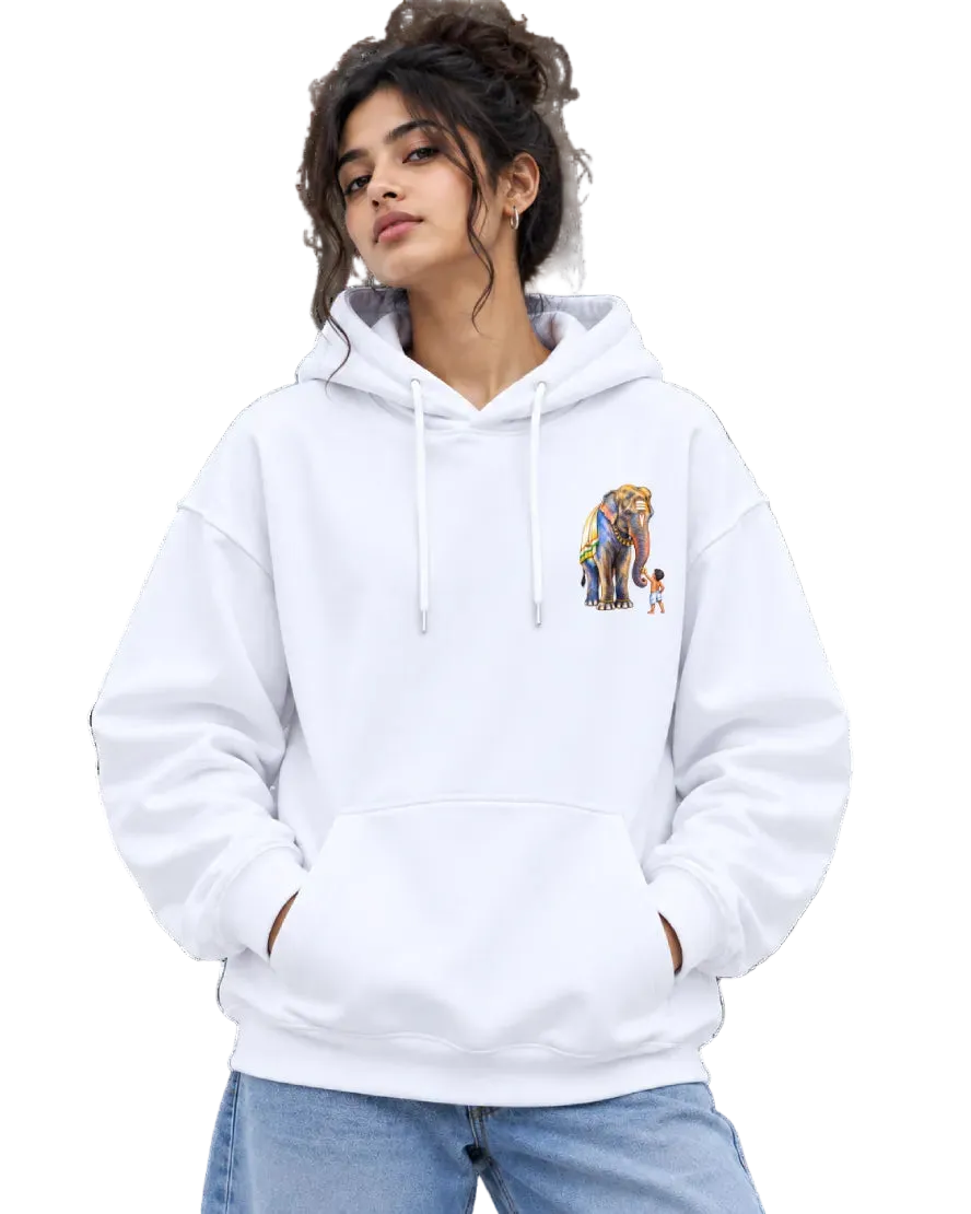 Aana & Kutty Women's Hoodie in White – alternate view