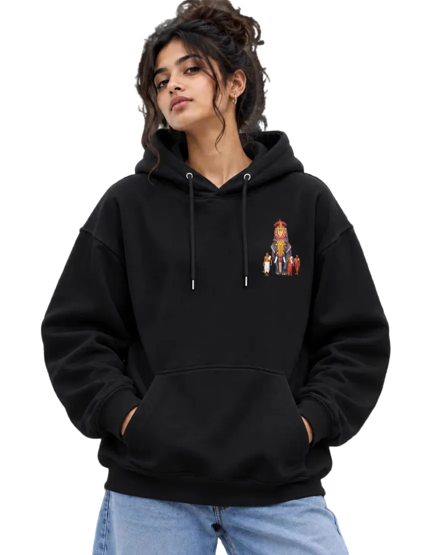 Gajarajan Women's Hoodie in Black – alternate view