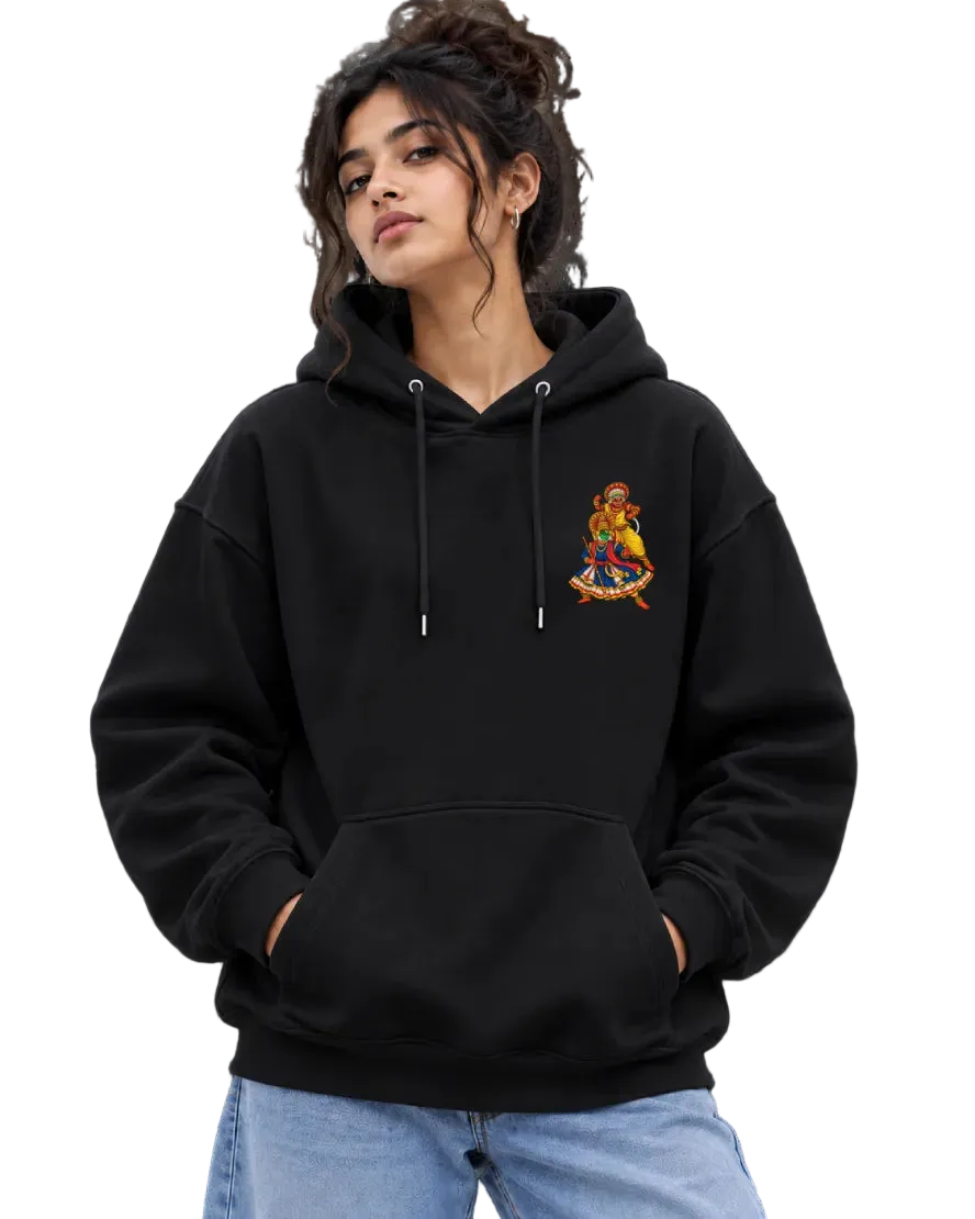 Theyyam Meets Kathakali Women's Hoodie in Black – alternate view
