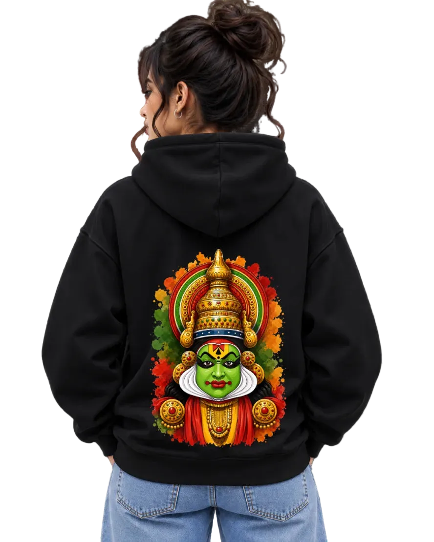 Kathakali Splash Women's Hoodie in Black