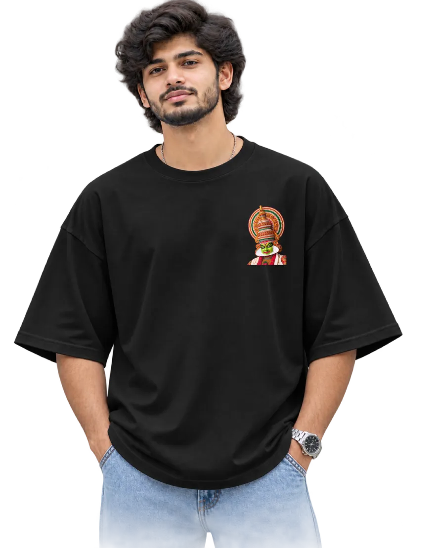 Pacha Vesham Men's Oversized Tee in Black – alternate view