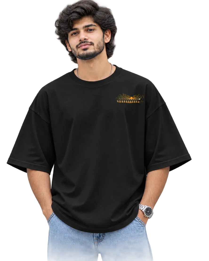 Vallam Kali Men's Oversized Tee in Black – alternate view