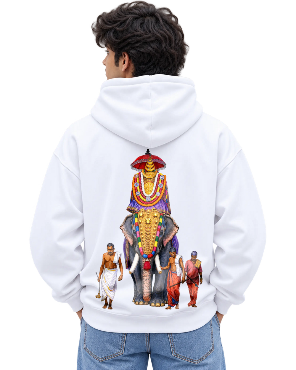 Gajarajan Men's Hoodie in White