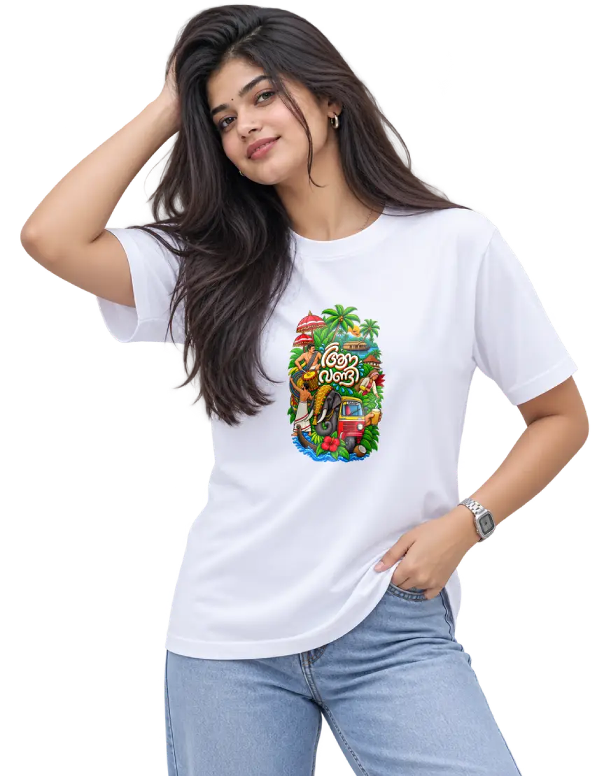 Aana Vandi Women's Round Neck Tee in White