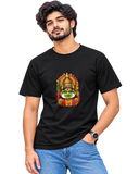 Kathakali Splash Men's Round Neck Tee in Black