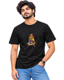 Theyyam Meets Kathakali Men's Round Neck Tee in Black