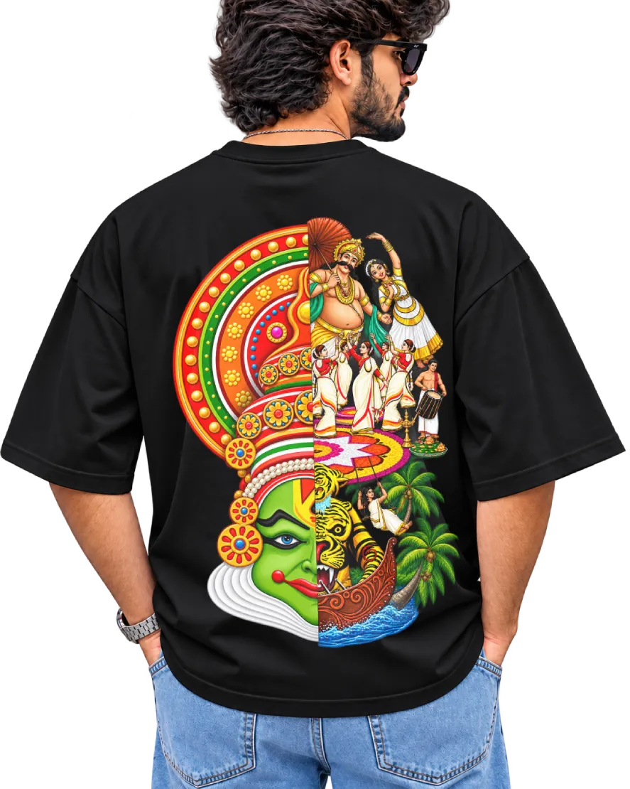 Onam Katha Men's Oversized Tee in Black