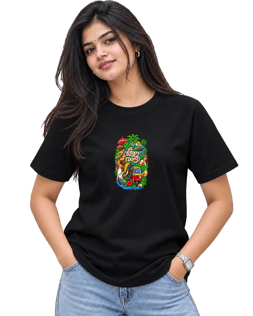 Aana Vandi Women's Round Neck Tee in Black
